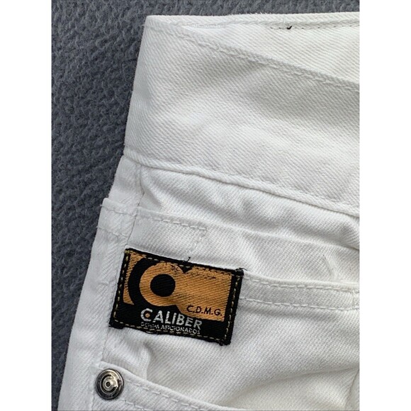 CDMG Caliber Denim Jeans Men's Size 32X32 White Moto Biker Stained Grunge - Picture 11 of 16